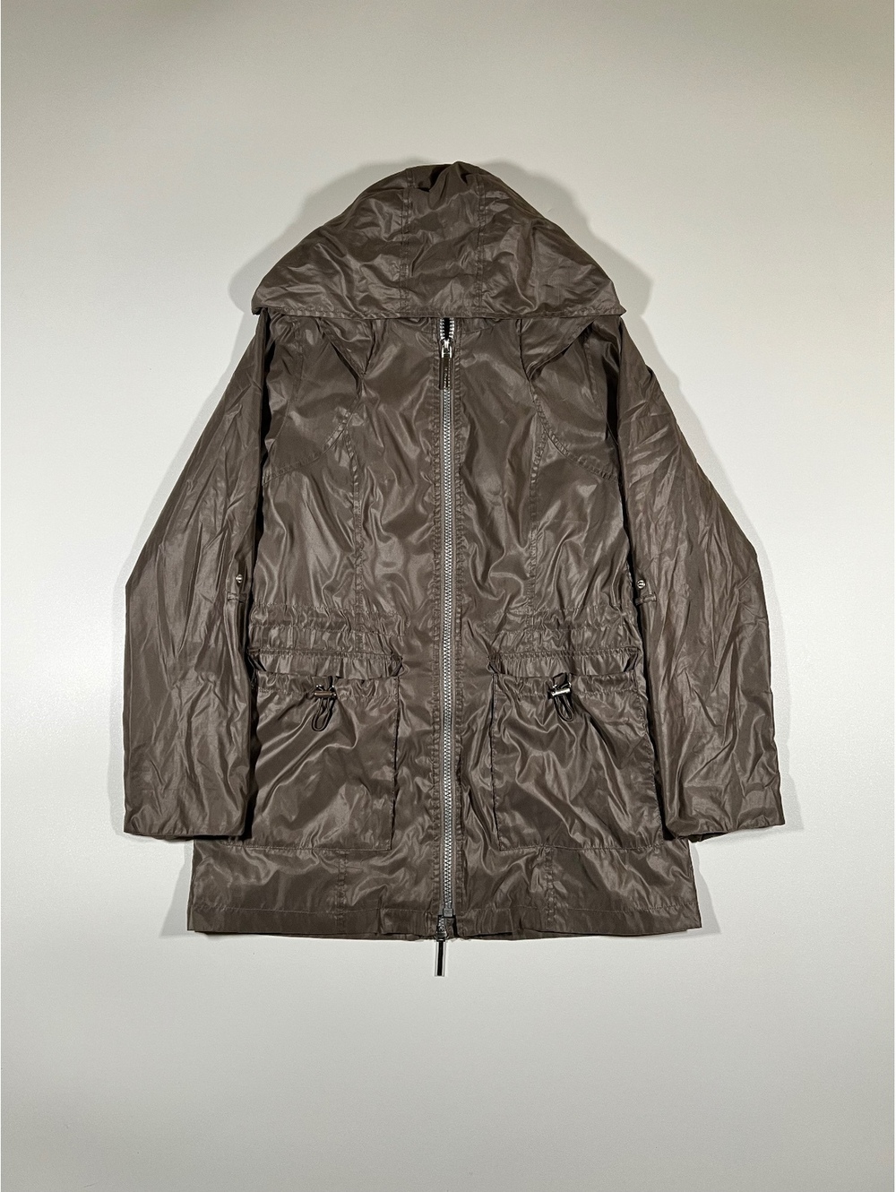 BCBGeneration Brown Hooded Anorak Windbreaker Jacket Women's Medium Zip Up